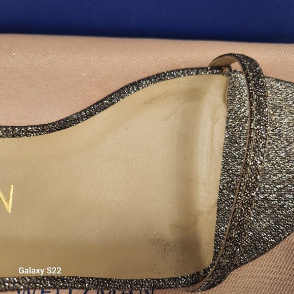 Stuart Weitzman Nudistcurve 75 Pyrite Glittery Sandals made in Spain 10B NIB - Picture 3 of 13